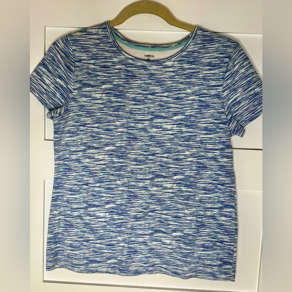 Croft & Barrow Blue and White Short Sleeve T-Shirt